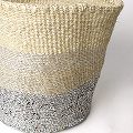 プラスチックサイザルかご8x9 シルバーxクリアx生成サイザル